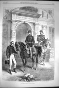 Original Old Antique Print 1870 Prince Imperial Governor Horses 19th