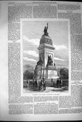 Original Old Antique Print 1870 Monument King William Holland Hague Victorian
