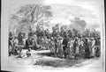 Original Old Antique Print 1870 Tiger Hunting Party India Elephants Sport S 19th
