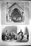 Old Antique Print 1870 Burmese Ladies Gentlemen Redfern Cemetery Sydney 19th