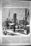 Old Antique Print 1870 Seizure Casks Arms Ammunition Dublin Ship Windsor 19th