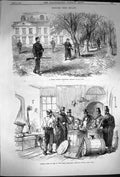 Original Old Antique Print 1870 Meath Country Gentleman Park Casks Arms Dublin