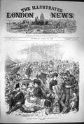 Original Old Antique Print 1870 Easter Volunteer Review Brighton Beach Siers