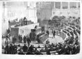 Original Old Antique Print 1870 Fine Art Debate French Corps Legislatif 19th