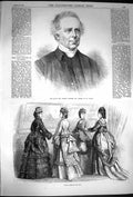 Original Old Antique Print 1870 Joshua Hughes Bishop Asaph Paris Fashion May