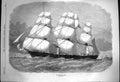 Original Old Antique Print 1870 Ship H.M. Corvette Volage Sailing Victorian