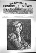 Old Antique Print 1870 Forget-Me-Not Portrait Beautiful Young Girl Dobson 19th