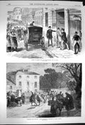 Old Antique Print 1870 Arrest Beaury Assassination Paris Ireland Police 19th