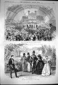 Old Antique Print 1870 Derby Fine-Arts Exhibition Prince Wale'S Theatre 19th