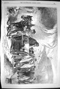 Original Old Antique Print 1870 Scene Ireland Funeral Procession Connemara 19th