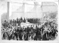 Original Old Antique Print 1870 Queen Opening Building University London 19th