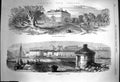 Original Old Antique Print 1870 Ireland Sligo House Westport Mayo Warehouse 19th