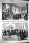 Antique Old Print *3642 1870 Queen London University Princess Louisa Temple