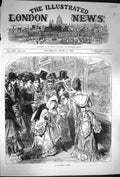 Original Old Antique Print 1870 Royal Academy Art Paintings Spectators 19th