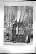 Original Old Antique Print 1870 Shrine St. Sebald Nuremberg Church Samuel Read