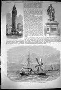 Old Antique Print 1870 City Ragusa Burden State Carlisle Albert Memorial 19th