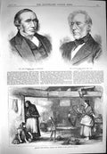 Old Antique Print 1870 Professor Syme Edinburgh Clark Ireland Net Galway 19th