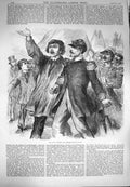 Original Old Antique Print 1870 War Singing Marseillaise Paris Siers Music 19th