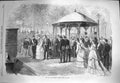 Original Old Antique Print 1870 War Emperor Railway Station Train St. Cloud