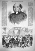 Original Old Antique Print 1870 Rev. John Farrar Wesleyan Prussian Reserves War