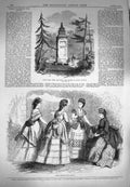 Old Antique Print 1870 High Cross Leicester Roman Britain Paris Fashion 19th