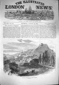 Original Old Antique Print 1870 War Forbach French Frontier Mountains Houses