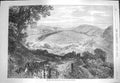 Original Old Antique Print 1870 War View Forbach Mountains Towards Saarbruck