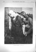 Original Old Antique Print 1870 Dubufe Art Conscript'S Departure Romance 19th
