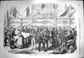 Original Old Antique Print 1870 War Farewell Potsdam Railway Station Siers 19th