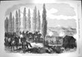 Original Old Antique Print 1870 War Emperor Attack Saarbruck Heights Spicheren
