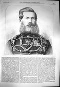 Antique Old Print *3953 1870 Portrait Crown Prince Frederick William Prussia
