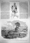 Antique Print *3952 1870 Statue William Pole Hull Alexandra Park Manchester