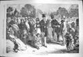 Original Old Antique Print 1870 Summer Afternoon Scene Kew Gardens Victorian