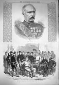 Original Old Antique Print 1870 Marshal M'Mahon French National Guards P 19th