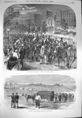 Original Old Antique Print 1870 War Paris Wounded Siers Camp Gravelotte Metz