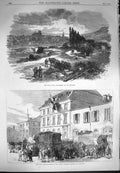 Original Old Antique Print 1870 War Toul Meurthe Crown Prince Prussia Luneville