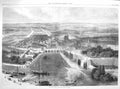 Original Old Antique Print 1870 War View Metz River Bridge Town Boats Fine Art
