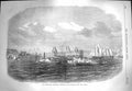 Original Old Antique Print 1870 Yacht Race Boats Sport Narrows New York Harbour