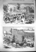 Old Antique Print 1870 Fortifications Paris Porte Neuilly Extending Fosse 19th