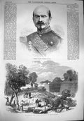 Old Antique Print 1870 General Trochu Governor Paris Bois Boulogne Trees 19th