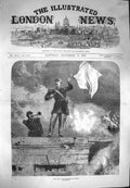Original Old Antique Print 1870 War Scene Surrender Sedan Sier White Flag 19th