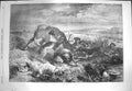 Original Old Antique Print 1870 At Bay Goddard Hunting Hounds Dogs Stags Sport