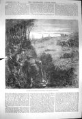 Original Old Antique Print 1870 War French-Tireurs Look-Out Prussian Siers 19th