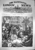 Original Old Antique Print 1870 War Wounded Siers Church Sedan After Battle