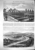 Old Antique Print 1870 War Guns Captured Prussians Sedan Railway Nauheim 19th
