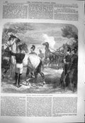 Original Old Antique Print 1870 War Scene Shooting Wounded Horses After 19th