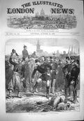 Original Old Antique Print 1870 War Fall Strasbourg Scene Departure Pr Victorian