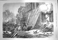 Original Old Antique Print 1870 War Streets Strasbourg Siege Family Ex Victorian