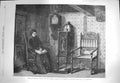 Original Old Antique Print 1870 Windowed Childless Woman Readi 19th