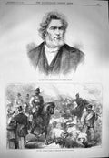 Old Antique Print 1870 Jules Favre French Minister Foreign Affairs Cattle 19th